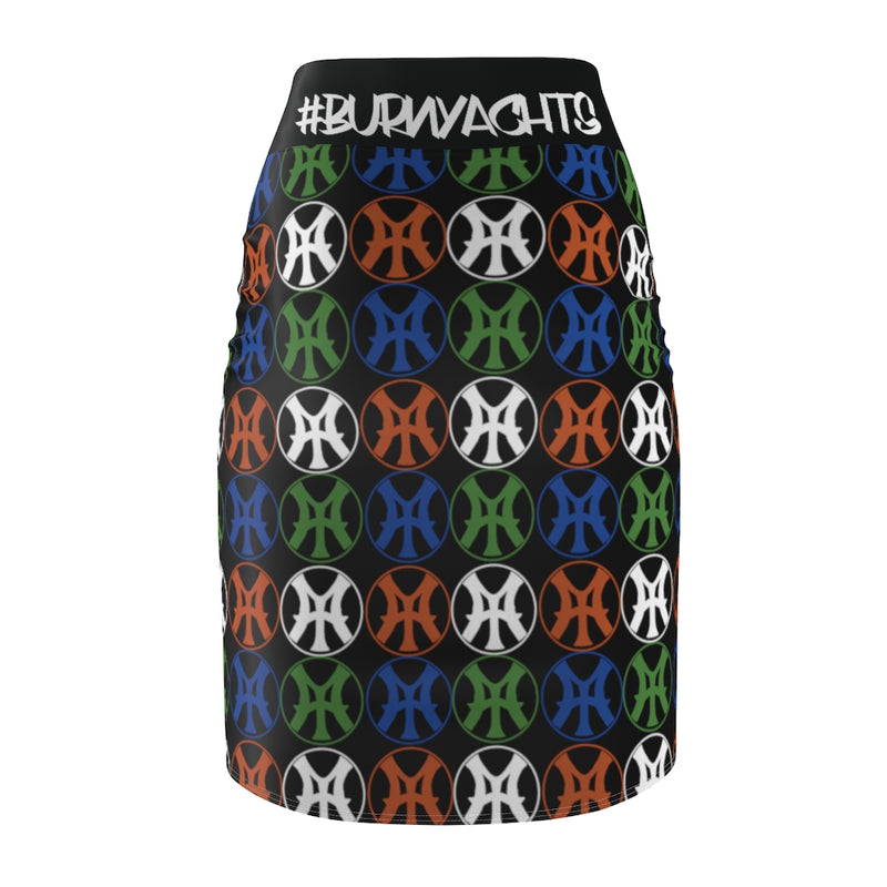 Logo and go and go - Women's Pencil Skirt in Black