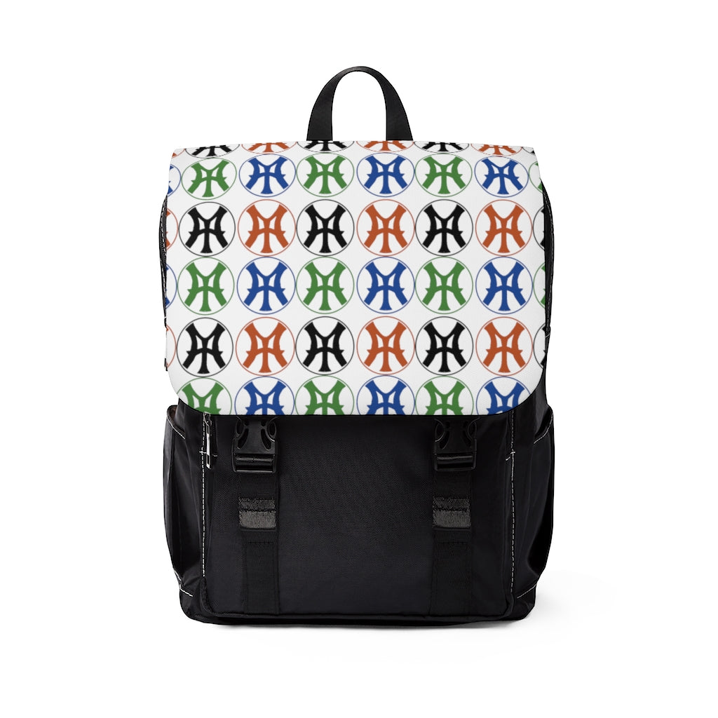 Logo and go and go - Unisex Casual Shoulder Backpack in White