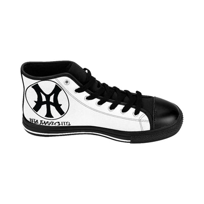 Burn Yachts Classic Logo -  Men's High-top Canvas Sneakers in White/Black