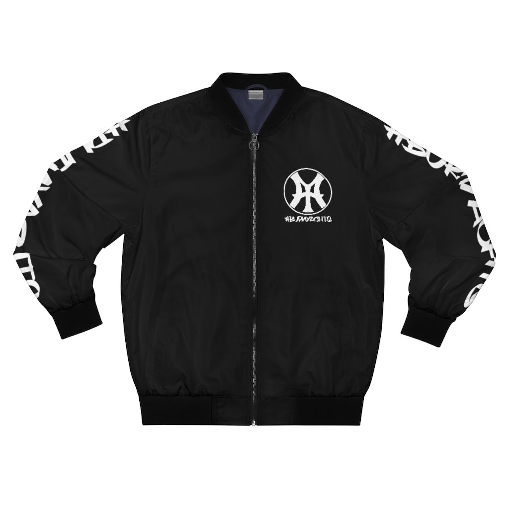 Loud - Men's Bomber Jacket in Black With Sleeve Print