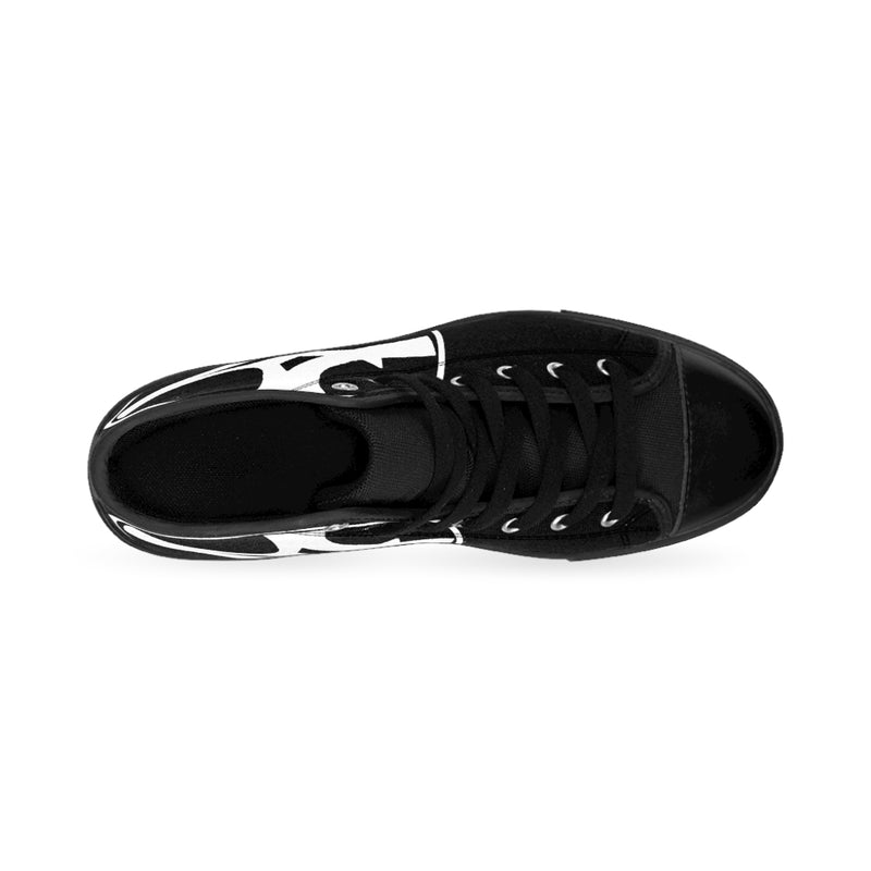 Slanted - Men's High-top Canvas Sneakers in Black/White