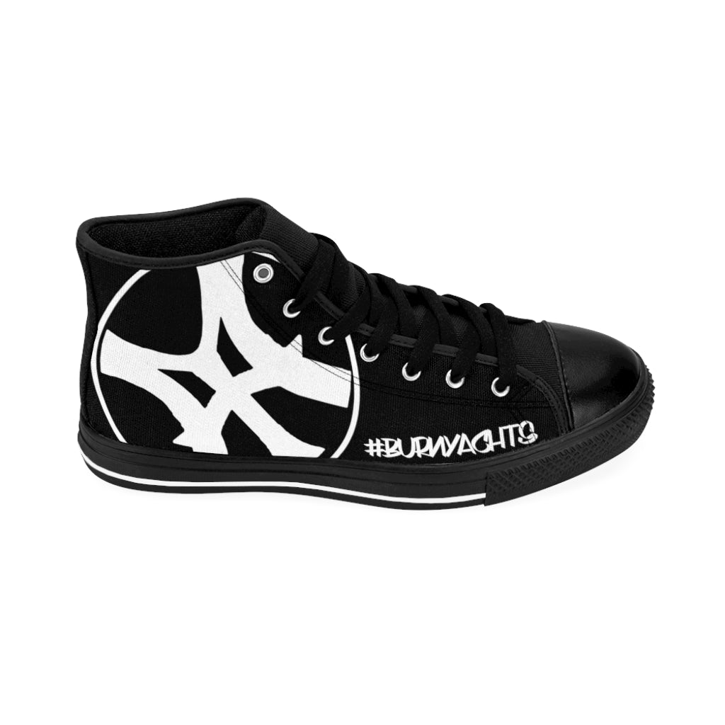 Slanted & Loud - Men's High-top Sneakers in Black/White