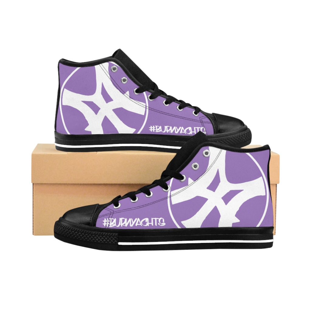 Slanted & Loud - Men's High-top Sneakers in Purple