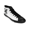 Burn Yachts Classic Logo -  Men's High-top Canvas Sneakers in White/Black