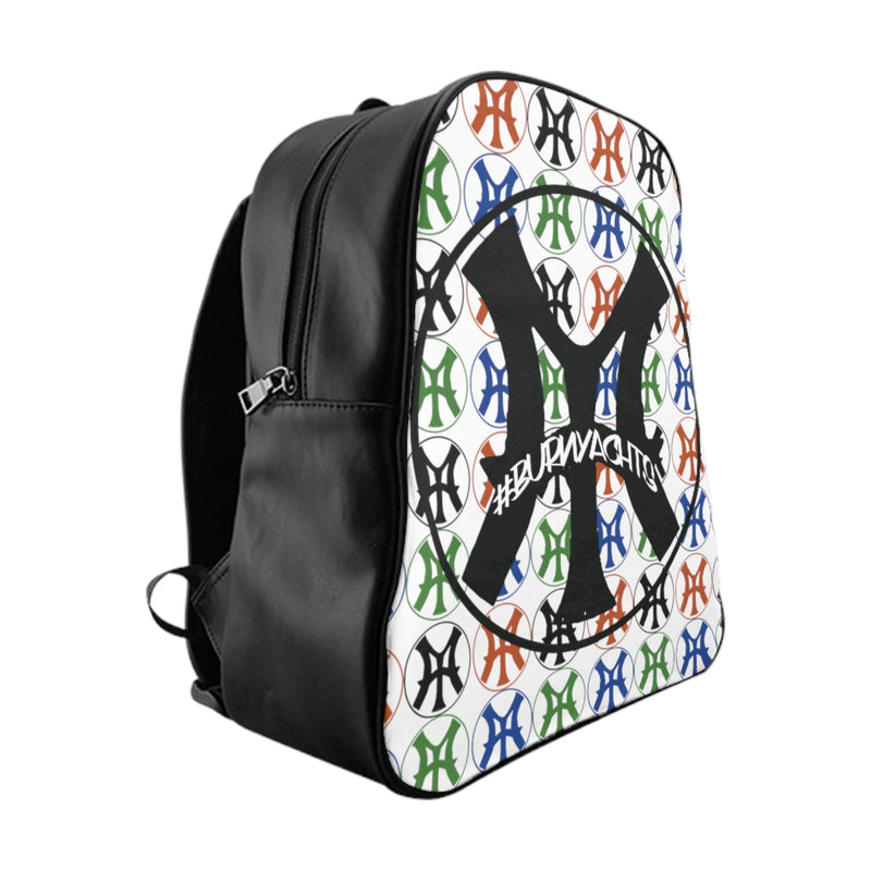 Logo and go and go - School Backpack in White with Big Logo