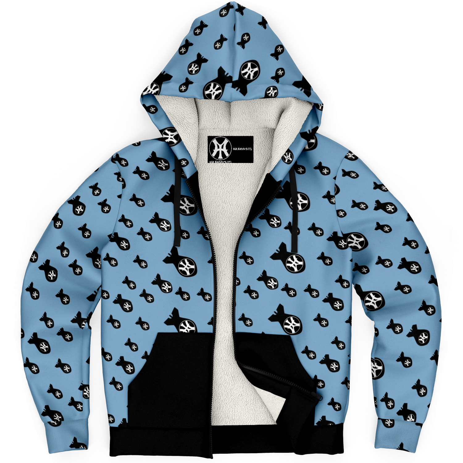 Knowledge Bombs - microfleece zip-up hoodie