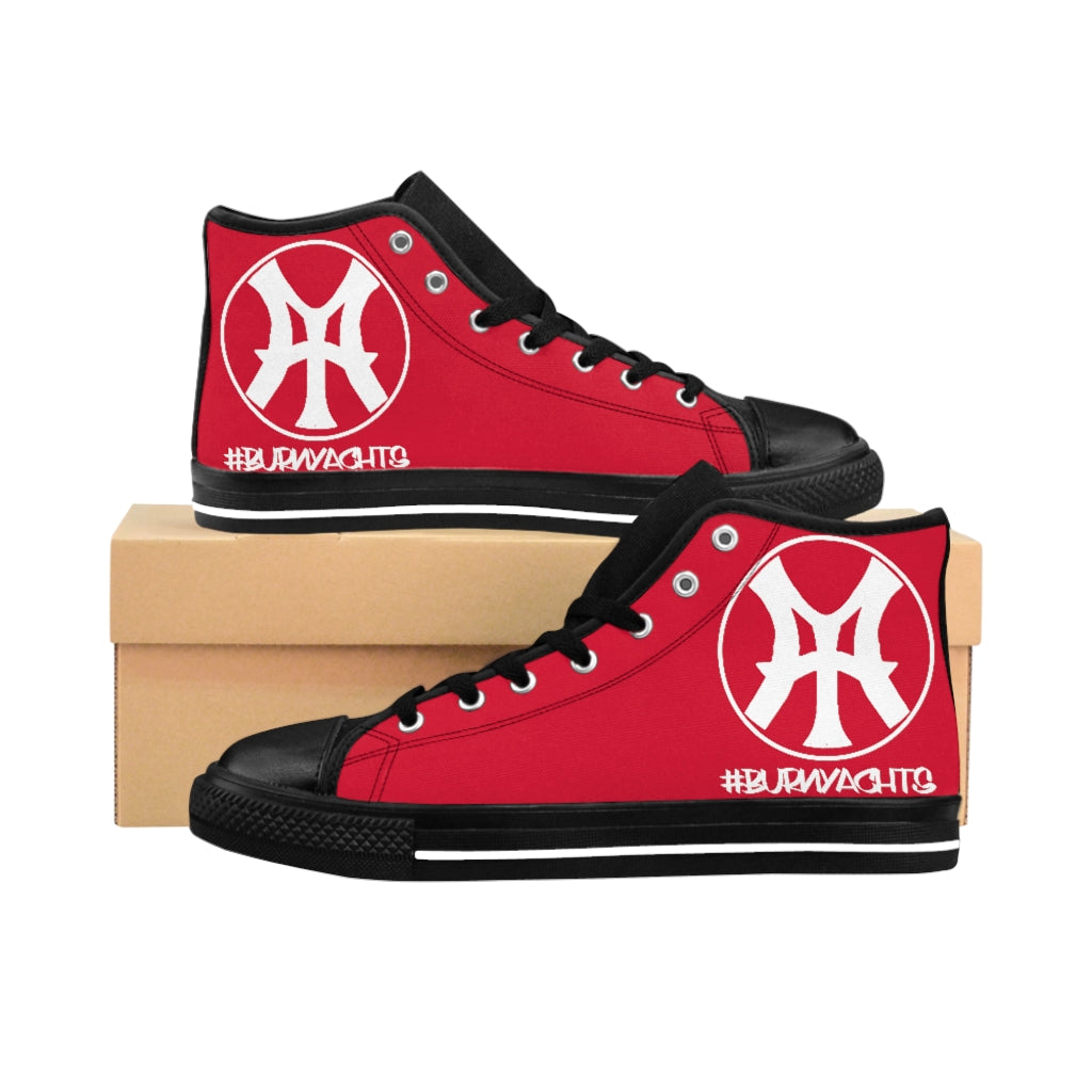 Burn Yachts Classic Logo - Men's High-top Sneakers in Red