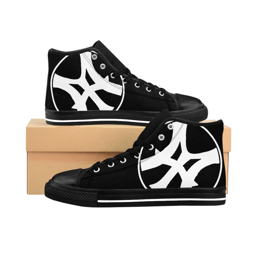 Slanted - Men's High-top Canvas Sneakers in Black/White