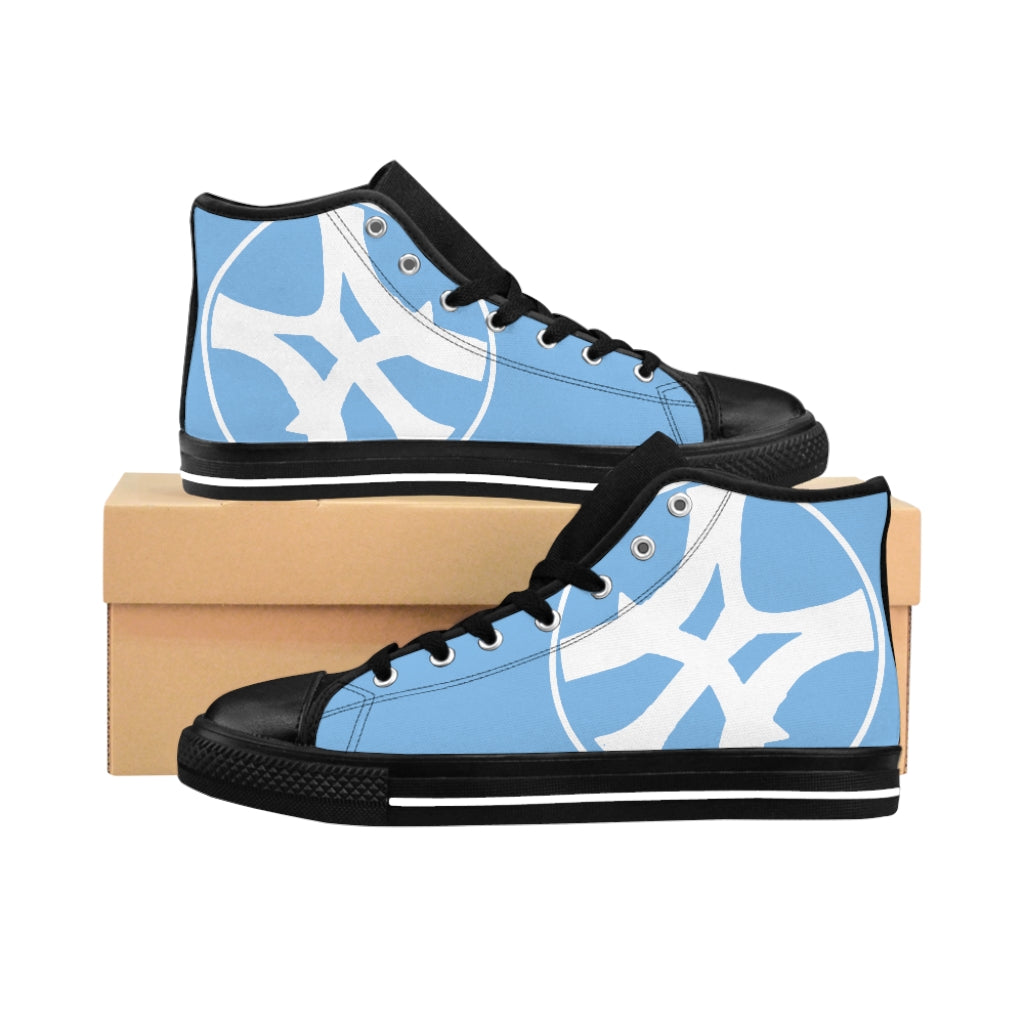 Slanted - Men's High-top Sneakers in Blue/White