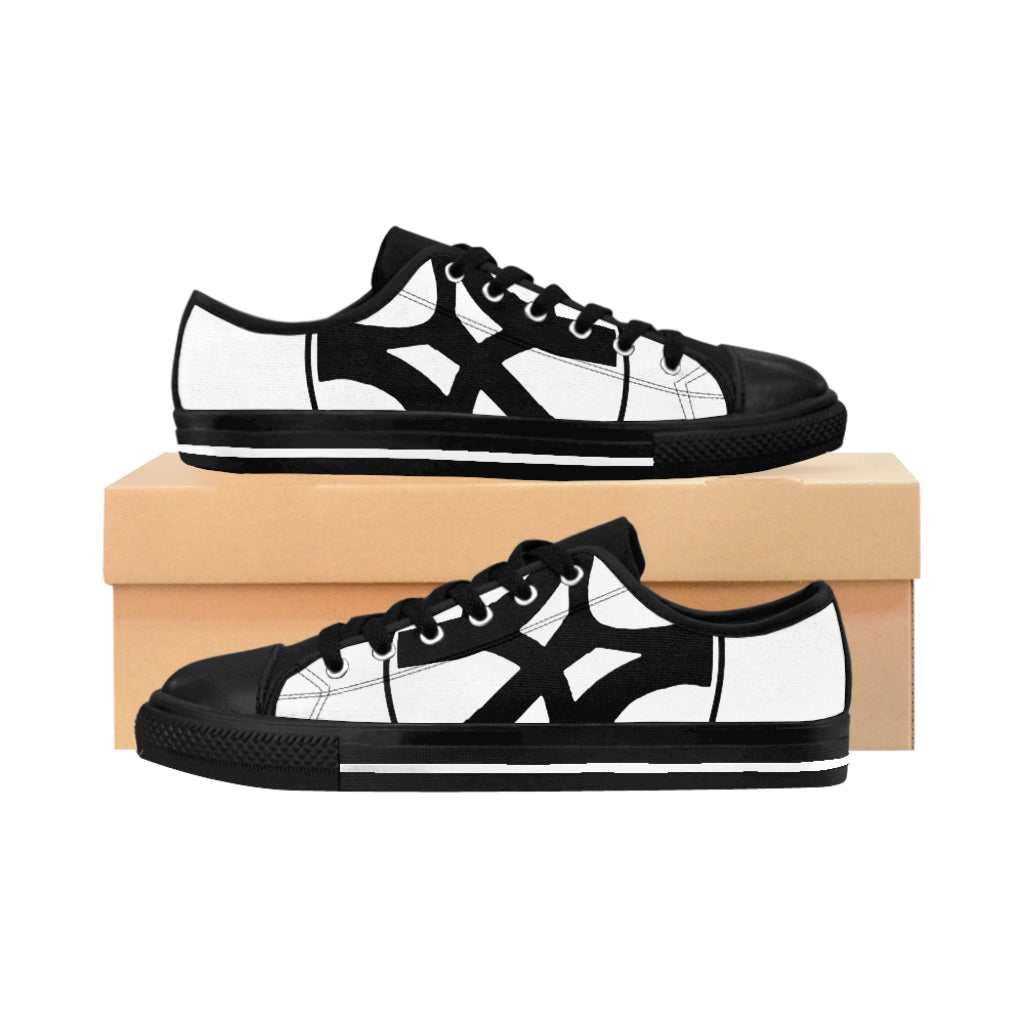 Slanted - Men's Canvas Sneakers in White/Black