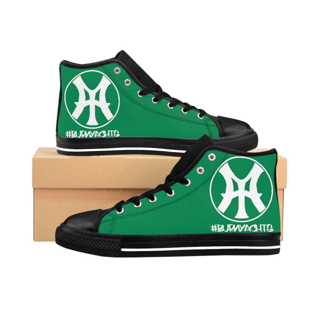 Burn Yachts Classic Logo - Men's High-top Sneakers in Green