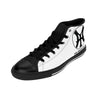 Burn Yachts Classic Logo -  Men's High-top Canvas Sneakers in White/Black