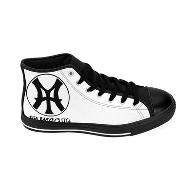 Burn Yachts Classic Logo -  Men's High-top Canvas Sneakers in White/Black