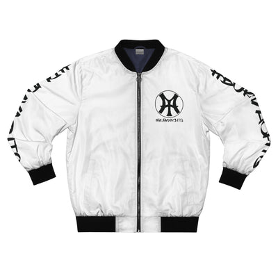 Loud - Men's Bomber Jacket in White With Sleeve Print