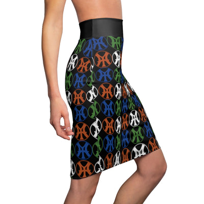 Logo and go and go - Women's Pencil Skirt in Black