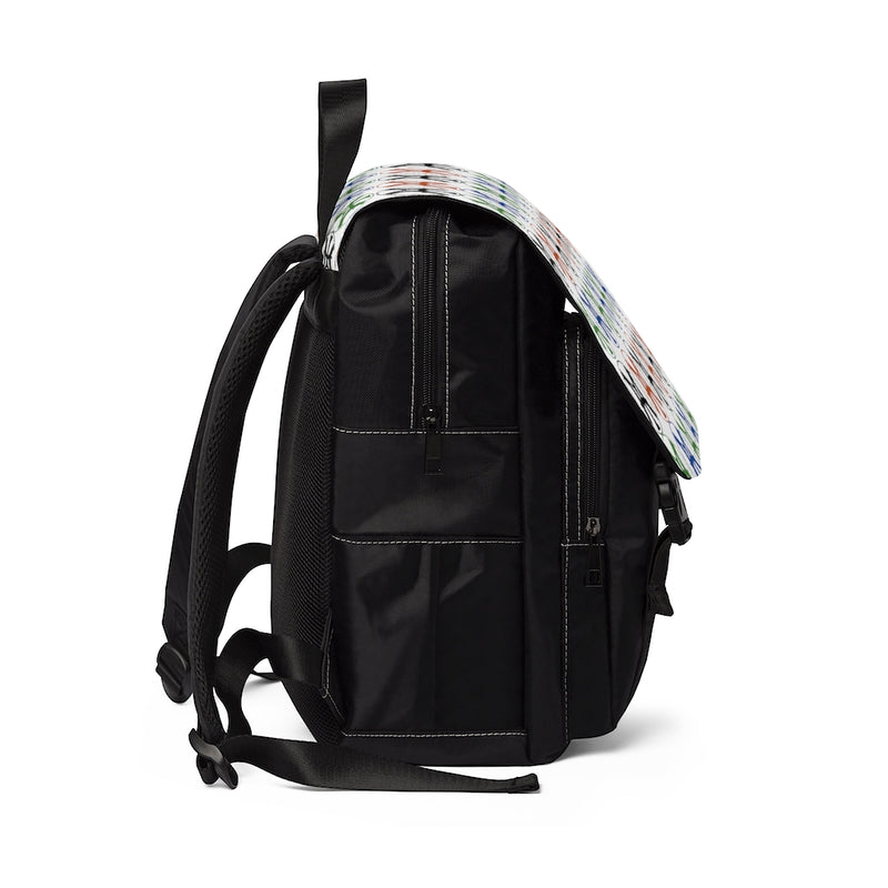 Logo and go and go - Unisex Casual Shoulder Backpack in White